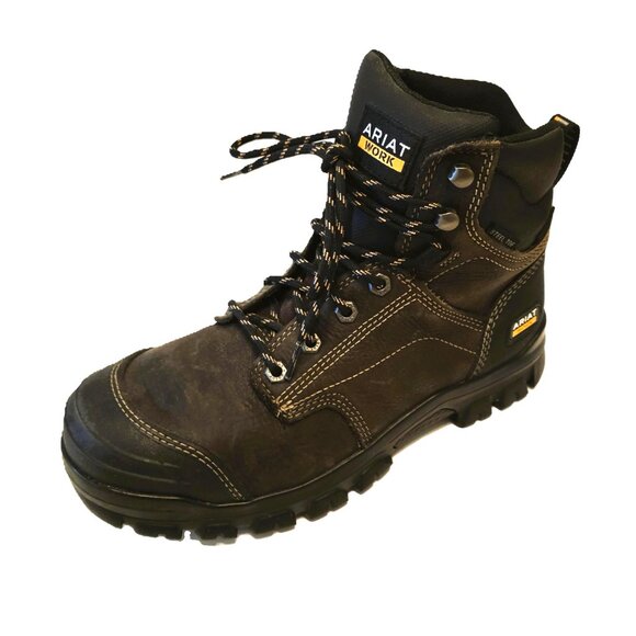 Ariat Work Men's Size 8D ASTM F2413-18 Brown Leather Steel Toe Waterproof Boots - Picture 1 of 10
